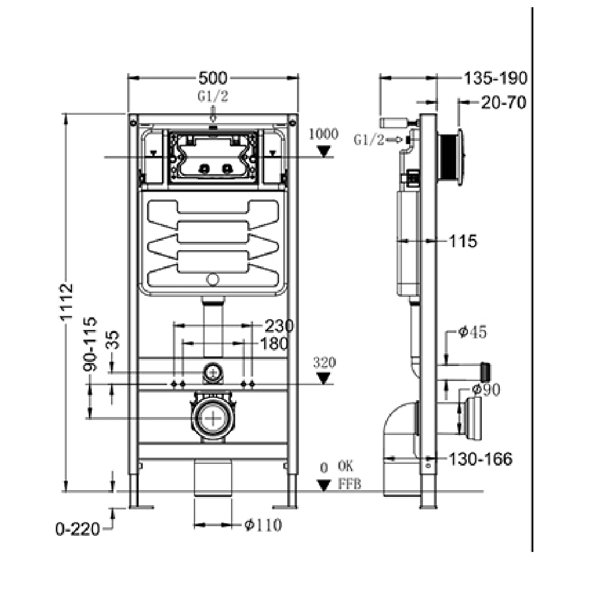 KruggReflectionsUSA Luxurious Gold Wall Mounted Western Toilet with
